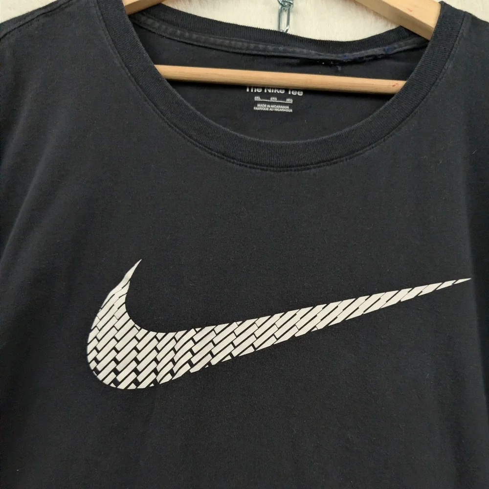 Nike Shirt Men's 3XL Black Faded Swoosh Long Sleeve Athletic Sporty Streetwear